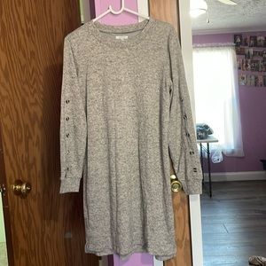 Gray sweater dress